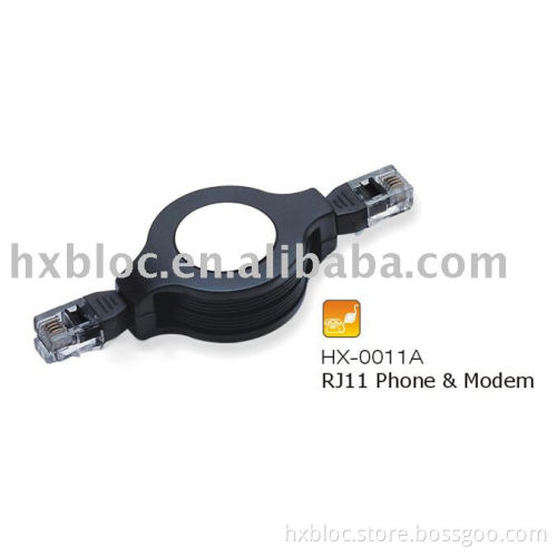 Retractable RJ12 phone & modem
